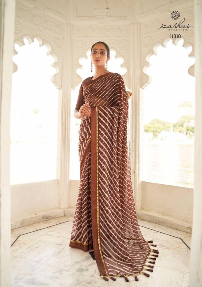 Kashvi Mitrani Chiffon Party Wear Printed Designer Saree Collection